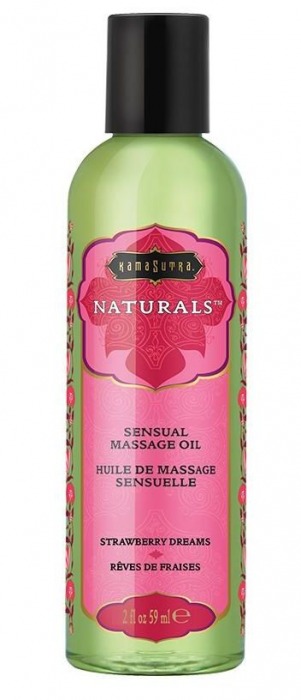 Массажное масло Naturals Strawberry Dreams с ароматом клубники - 59 мл. - Kama Sutra - купить с доставкой в Норильске