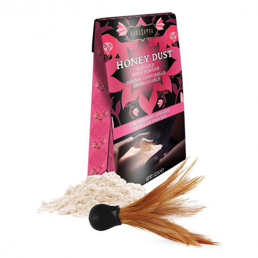 Пудра для тела Honey Dust Body Powder с ароматом клубники - 28 гр. - Kama Sutra - купить с доставкой в Норильске