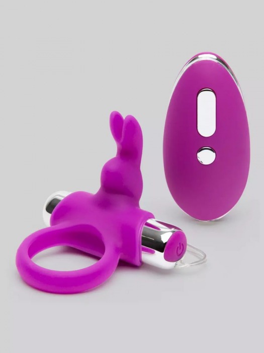 Лиловое виброкольцо с пультом ДУ Remote Control Cock Ring - Happy Rabbit - в Норильске купить с доставкой