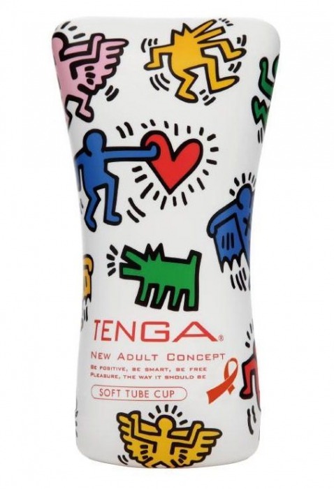 Мастурбатор-туба Keith Haring Soft Tube CUP - Tenga - в Норильске купить с доставкой