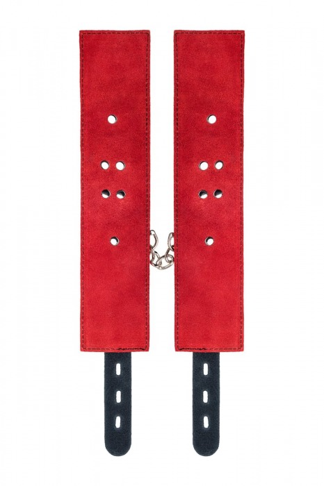 Красно-черные оковы на ноги из кожи - ToyFa - купить с доставкой в Норильске