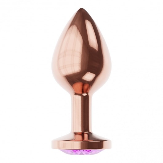 Пробка цвета розового золота с фиолетовым кристаллом Diamond Amethyst Shine S - 7,2 см. - Lola Games - купить с доставкой в Норильске