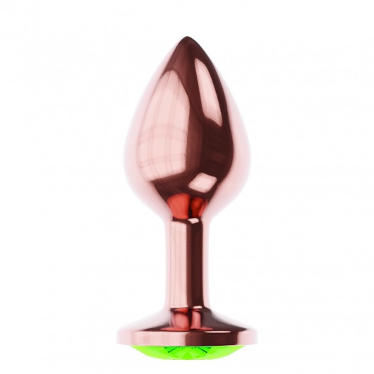Пробка цвета розового золота с лаймовым кристаллом Diamond Emerald Shine S - 7,2 см. - Lola Games - купить с доставкой в Норильске