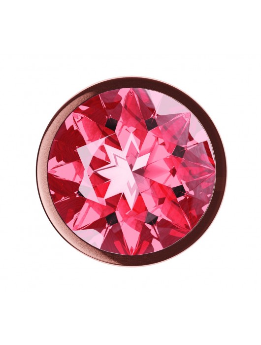 Пробка цвета розового золота с малиновым кристаллом Diamond Ruby Shine L - 8,3 см. - Lola Games - купить с доставкой в Норильске