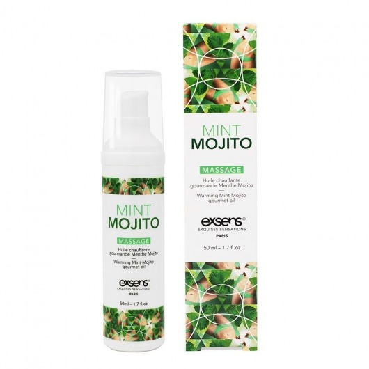 Разогревающее массажное масло с ароматом мохито Gourmet Mint Mojito - 50 мл. - Exsens - купить с доставкой в Норильске