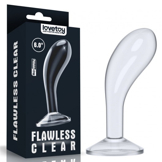 Прозрачный стимулятор простаты Flawless Clear Prostate Plug - 15 см. - Lovetoy - в Норильске купить с доставкой