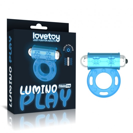 Голубое, светящееся в темноте эрекционное виброкольцо Lumino Play Vibrating Penis Ring - Lovetoy - в Норильске купить с доставкой