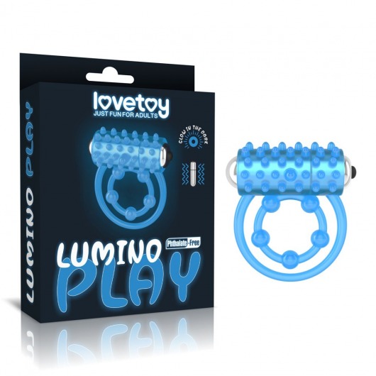 Голубое, светящееся в темноте виброкольцо Lumino Play Vibrating Penis Ring - Lovetoy - в Норильске купить с доставкой