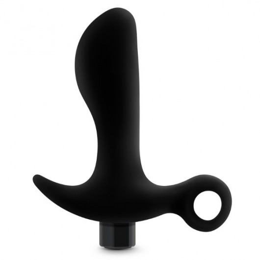 Черный анальный вибратор Silicone Vibrating Prostate Massager 01 - 10,8 см. - Blush Novelties - в Норильске купить с доставкой