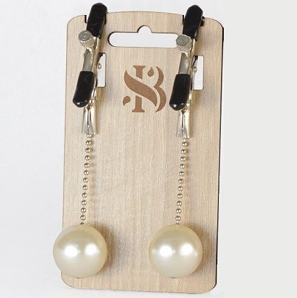 Зажимы на соски с бусинами под жемчуг Pearl - Sitabella - купить с доставкой в Норильске