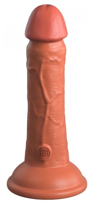 Фаллоимитатор цвета карамели 6  Vibrating Silicone Dual Density Cock - 17,8 см. - Pipedream