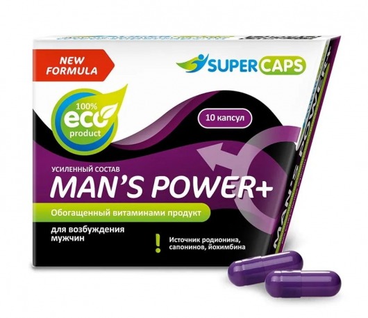 Возбуждающее средство для мужчин Mans Power plus - 10 капсул (0,35 гр.) +1 в подарок - SuperCaps - купить с доставкой в Норильске