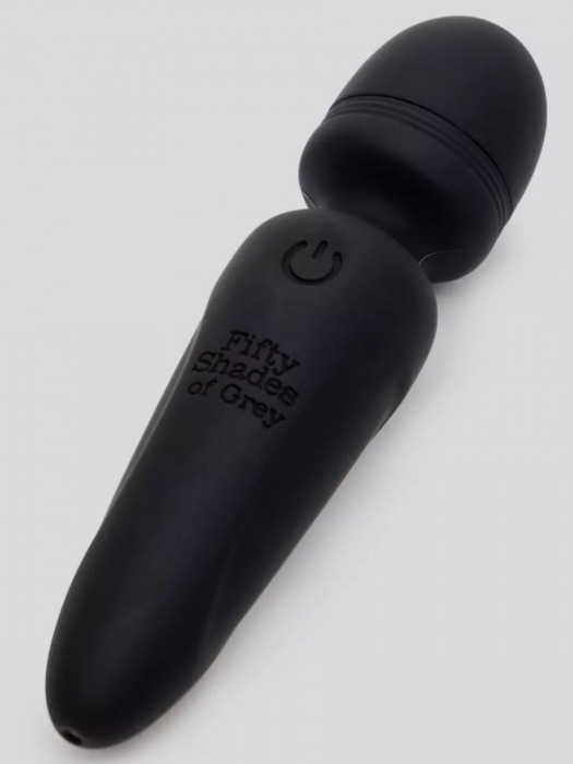 Черный мини-wand Sensation Rechargeable Mini Wand Vibrator - 10,1 см. - Fifty Shades of Grey