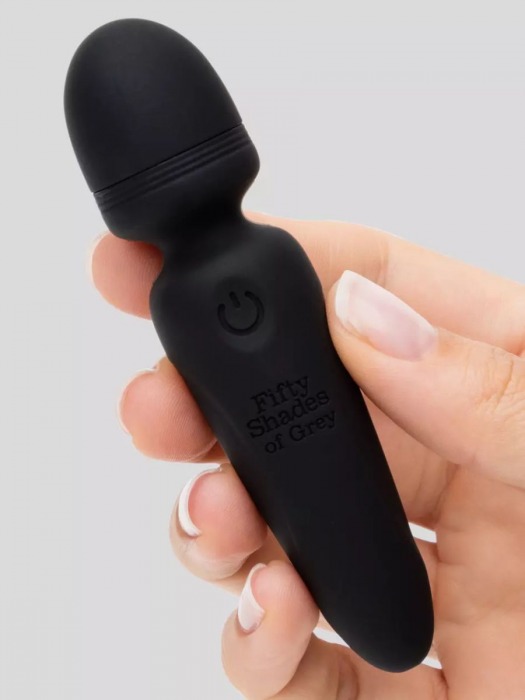 Черный мини-wand Sensation Rechargeable Mini Wand Vibrator - 10,1 см. - Fifty Shades of Grey