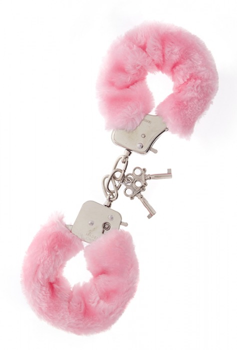 Металлические наручники с розовой меховой опушкой METAL HANDCUFF WITH PLUSH PINK - Dream Toys - купить с доставкой в Норильске