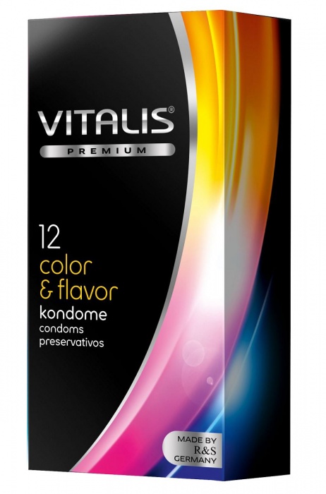 Цветные ароматизированные презервативы VITALIS PREMIUM color   flavor - 12 шт. - Vitalis - купить с доставкой в Норильске