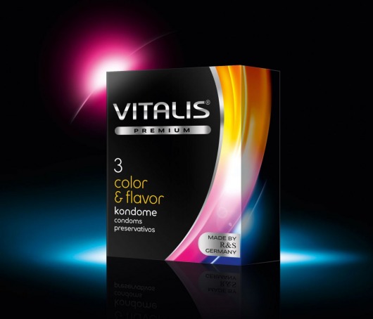 Цветные ароматизированные презервативы VITALIS PREMIUM color   flavor - 3 шт. - Vitalis - купить с доставкой в Норильске