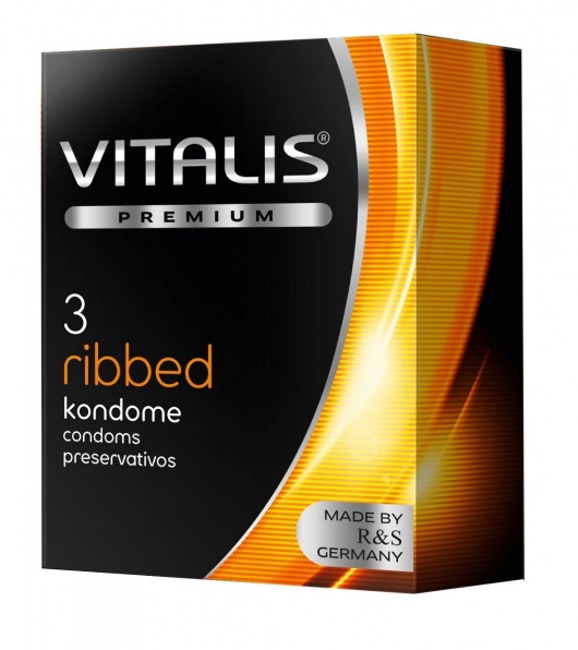 Ребристые презервативы VITALIS PREMIUM ribbed - 3 шт. - Vitalis - купить с доставкой в Норильске
