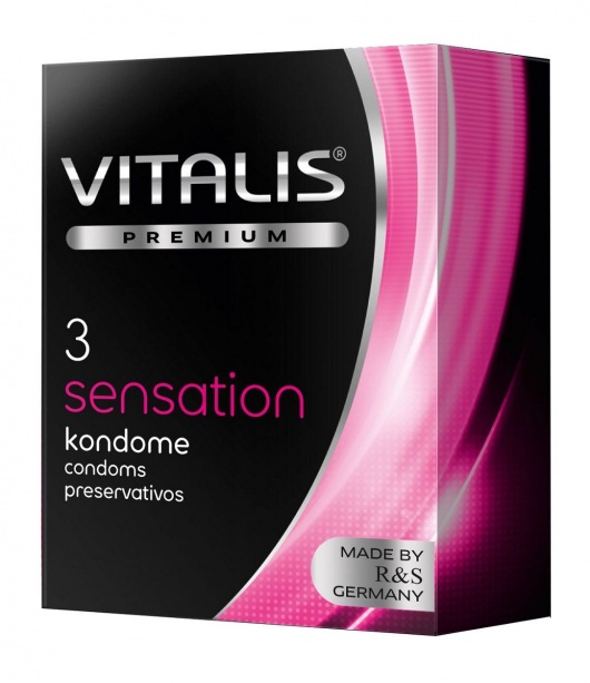 Презервативы с пупырышками и кольцами VITALIS PREMIUM sensation - 3 шт. - Vitalis - купить с доставкой в Норильске