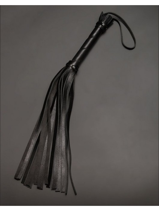 Чёрная кожаная плеть с 22 хвостами - 40 см. - Sitabella - купить с доставкой в Норильске
