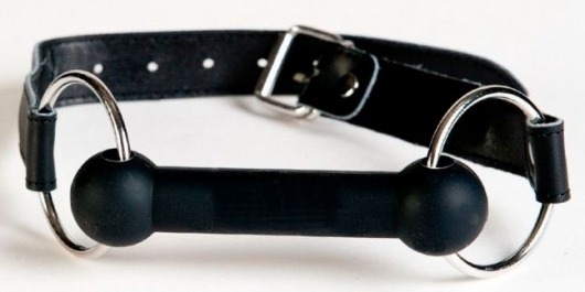 Чёрный кляп-трензель на кожаных ремешках - ToyFa - купить с доставкой в Норильске