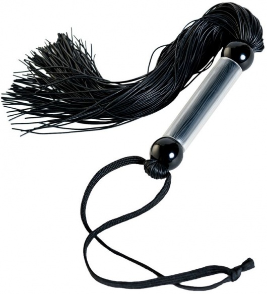 Черный мини-флоггер с резиновыми хвостами - 26 см. - ToyFa - купить с доставкой в Норильске