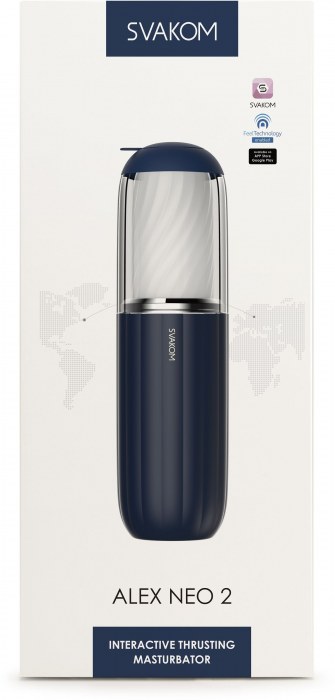 Черно-белый интерактивный мастурбатор Alex Neo 2 - Svakom - в Норильске купить с доставкой