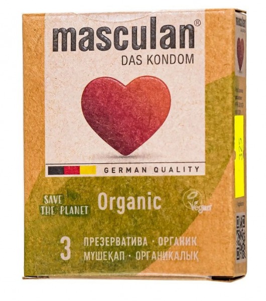 Экологически чистые презервативы Masculan Organic - 3 шт. - Masculan - купить с доставкой в Норильске