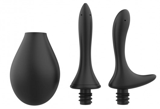 Черный анальный душ Nexus Anal Douche Set с 2 сменными насадками - Nexus Range - купить с доставкой в Норильске