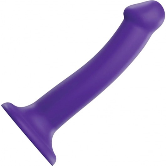 Фиолетовый фаллоимитатор-насадка Strap-On-Me Dildo Dual Density size M - 18 см. - Strap-on-me - купить с доставкой в Норильске