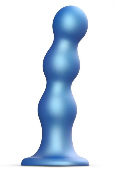 Голубая насадка Strap-On-Me Dildo Plug Balls size S - Strap-on-me - купить с доставкой в Норильске