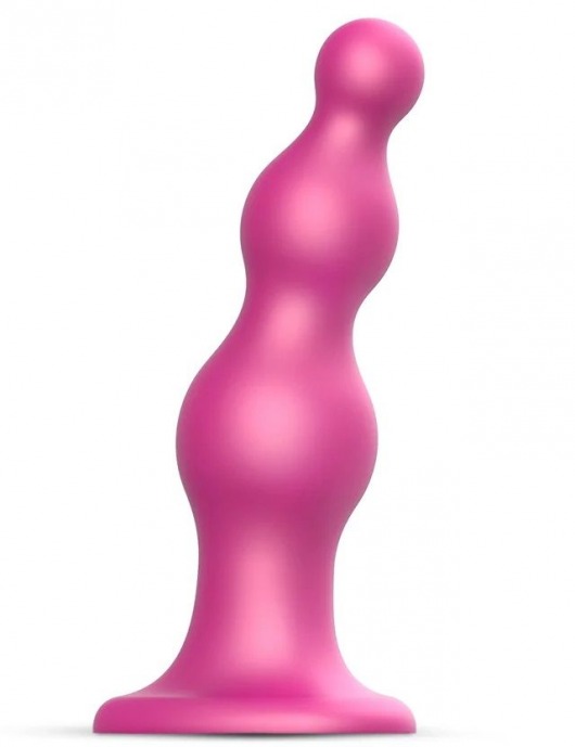 Розовая насадка Strap-On-Me Dildo Plug Beads size S - Strap-on-me - купить с доставкой в Норильске