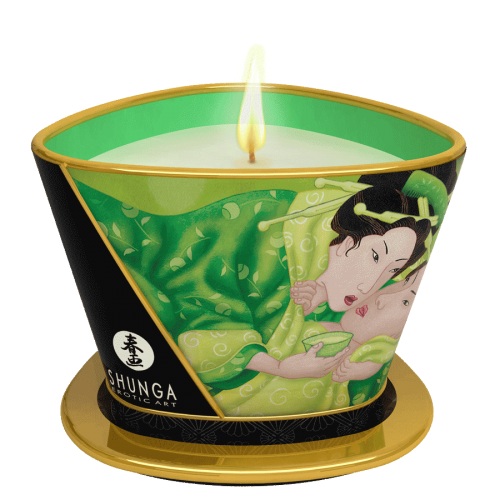 Массажная свеча Exotic Green Tea с ароматом зелёного чая - 170 мл. - Shunga - купить с доставкой в Норильске