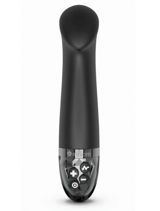 Черный вибратор с функцией электростимуляции Right on Ron - 17 см. - MyStim - купить с доставкой в Норильске