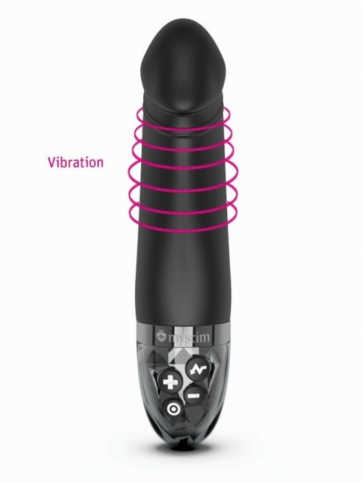 Черный вибратор с электростимуляцией Real Deal Neal - 16,5 см. - MyStim - купить с доставкой в Норильске