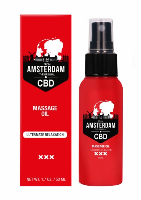 Стимулирующее массажное масло CBD from Amsterdam Massage Oil - 50 мл. - Shots Media BV - купить с доставкой в Норильске