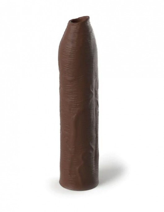 Коричневая насадка-удлинитель Uncut Silicone Penis Enhancer - 17,8 см. - Pipedream - в Норильске купить с доставкой