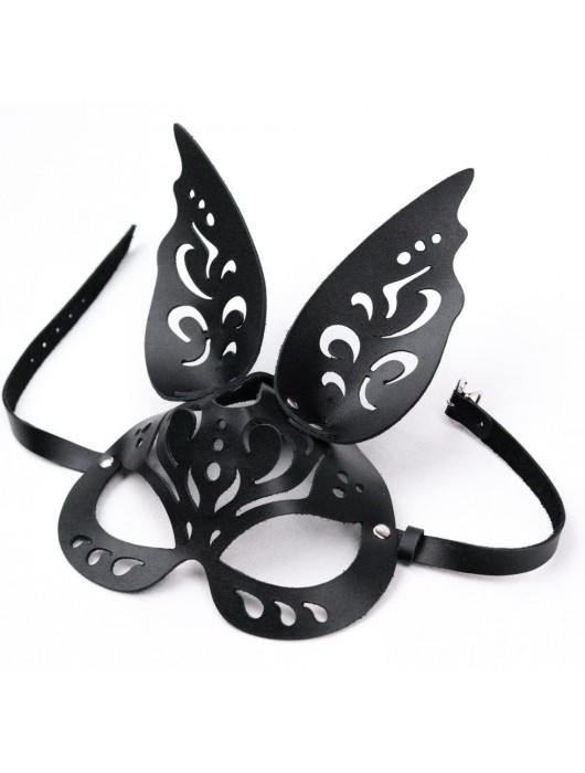 Черная ажурная маска  Зайка  с ушками - Crazy Handmade - купить с доставкой в Норильске