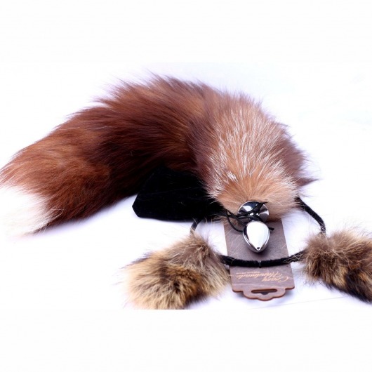 Игровой комплект: серебристая анальная пробка с пушистым хвостом и ободок-ушки - Crazy Handmade - купить с доставкой в Норильске