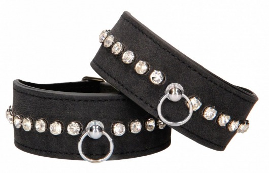 Черные поножи Diamond Studded Ankle Cuffs - Shots Media BV - купить с доставкой в Норильске