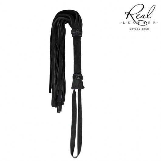 Черная кожаная плеть - 55 см. - Notabu - купить с доставкой в Норильске