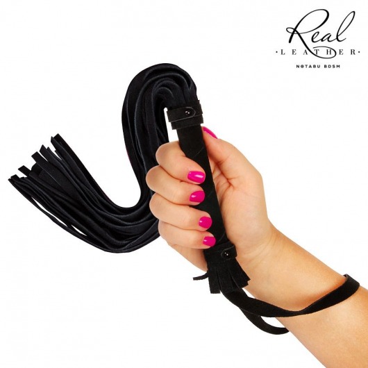 Черная кожаная плеть - 55 см. - Notabu - купить с доставкой в Норильске