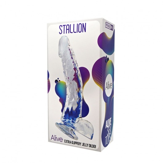 Прозрачный фаллоимитатор на присоске Stallion Jelly Dildo - 22 см. - Adrien Lastic