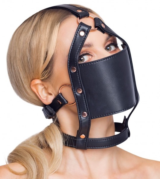 Черный намордник с кляпом-шаром Head Harness With A Gag - Orion - купить с доставкой в Норильске