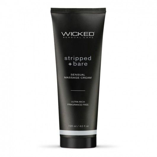 Массажный легкий крем WICKED Stripped plus Bare - 120 мл. - Wicked - купить с доставкой в Норильске