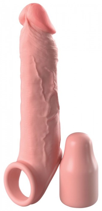 Телесная насадка-удлинитель 2 Inch Silicone X-tension with Strap - 20,3 см. - Pipedream - в Норильске купить с доставкой