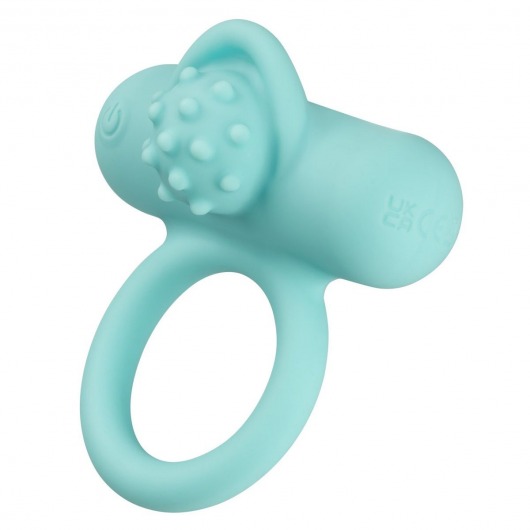 Аквамариновое эрекционное виброкольцо Silicone Rechargeable Nubby Lover’s Delight - California Exotic Novelties - в Норильске купить с доставкой