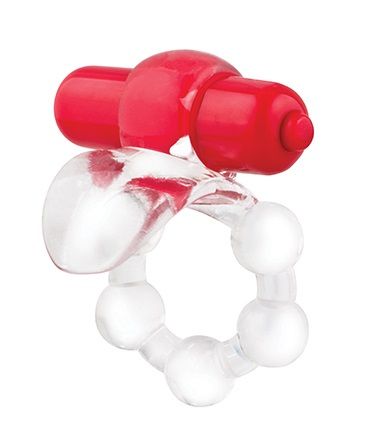 Виброкольцо с язычком и красным виброэлементом Overtime - Screaming O - в Норильске купить с доставкой