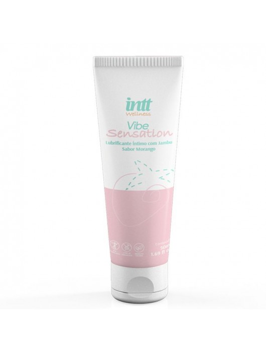 Лубрикант на водной основе Vibe Sensation с клубничным вкусом и легким вибрирующим эффектом - 50 гр. - INTT - купить с доставкой в Норильске
