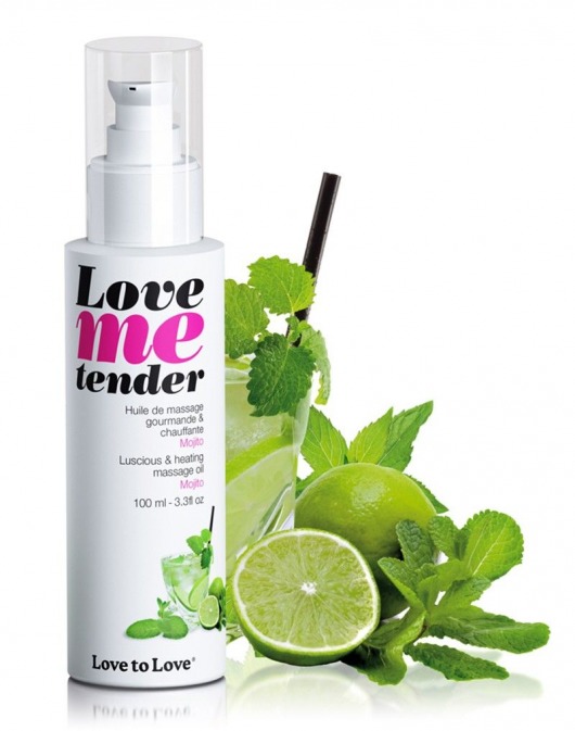 Съедобное согревающее массажное масло Love Me Tender Mojito с ароматом мохито - 100 мл. - Love to Love - купить с доставкой в Норильске